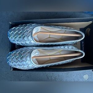 Kenneth Cole Metallic Silver Woven Loafers